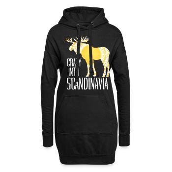 Scandinavie Viking Elk - Sweat-shirt à capuche long Femme - noir - Devant