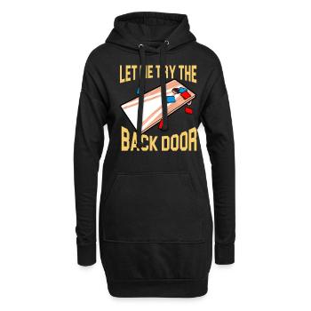 Lustiges Cornhole Corn Hole - Hoodie-Kleid - Schwarz - Vorne