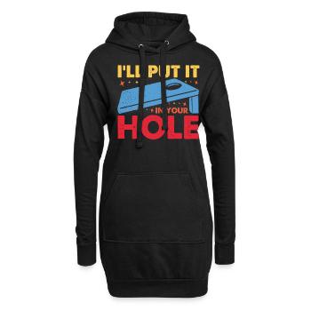 Lustiges Cornhole Corn Hole - Hoodie-Kleid - Schwarz - Vorne
