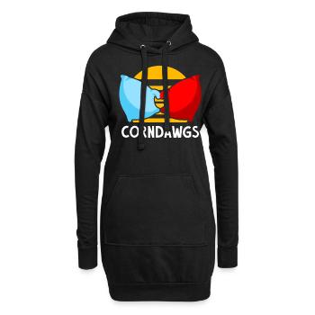 Lustiges Cornhole Corn Hole - Hoodie-Kleid - Schwarz - Vorne