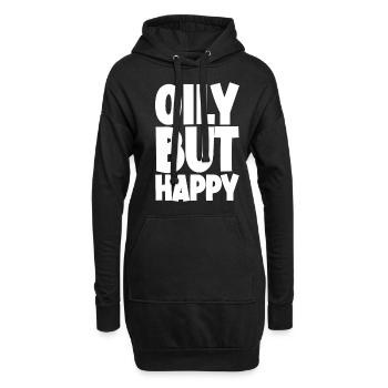 Huileux mais heureux - Sweat-shirt à capuche long Femme - noir - Devant