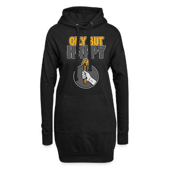 Oily But Happy 2 - Hoodie-Kleid - Schwarz - Vorne