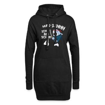 4. Geburtstag Ninja 4 Jahre Ninja Hai Kostüm - Hoodie-Kleid - Schwarz - Vorne