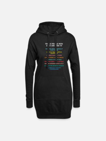 ADHS - Hoodie-Kleid - Schwarz