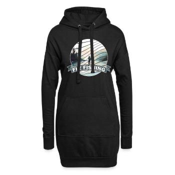 Trout Fly Fishing in the River - Retro Fly Fishing - Hoodie-Kleid - Schwarz - Vorne