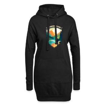Fly Fishing Mountain Lake Perfect Cast Perfect - Hoodie-Kleid - Schwarz - Vorne