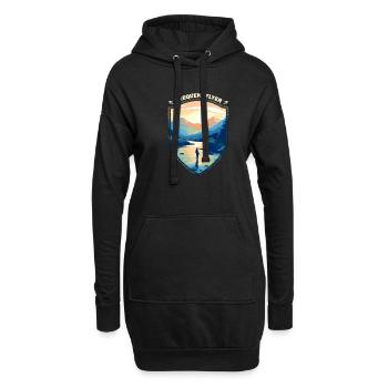 Fly Fishermen in Lake: Design for the Adventurous - Hoodie-Kleid - Schwarz - Vorne