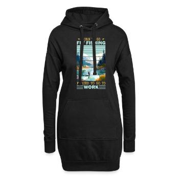 Fly Fisherman in Clear Mountain Lake Outdoor - Hoodie-Kleid - Schwarz - Vorne