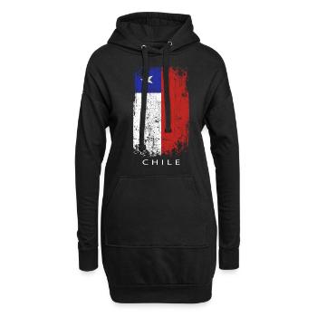 Souvenir Mit Der Landflagge Von Chile - Hoodie-Kleid - Schwarz - Vorne