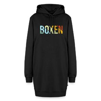Boxen Retro - Hoodie-Kleid - Schwarz - Vorne