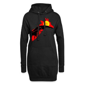 Giraffe in the sunset Giraffes - Hoodie Dress - black - Front