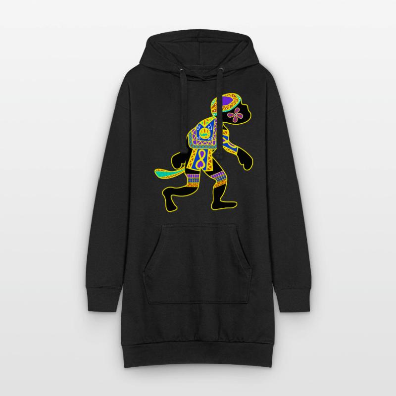 Monkey with patterns Monkey Hoodie Dress