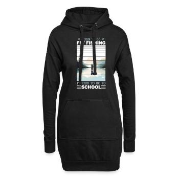 Retro Ice Fishing Adventure Born to go Fly Fishing - Hoodie-Kleid - Schwarz - Vorne