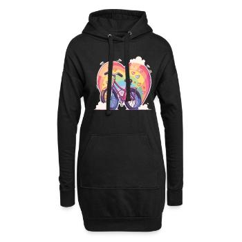 Fahrrad Fahrrad fahren Retro Fahrrad Vintage - Hoodie-Kleid - Schwarz - Vorne