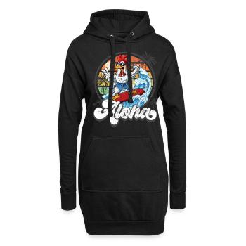 Aloha Hawaiian Hawaiian Surfer Surfing - Sweat-shirt à capuche long Femme - noir - Devant