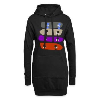 Longboard Skateboard Longboarder - Sweat-shirt à capuche long Femme - noir - Devant