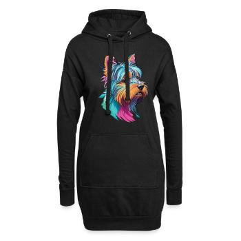 Welpe Yorkie Yorkshire Terrier Hund Hundeliebhaber - Hoodie-Kleid - Schwarz - Vorne
