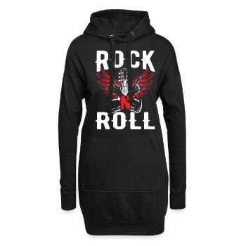 Musique Rock 'n' Roll, Danse, Concert, Festival - Sweat-shirt à capuche long Femme - noir - Devant