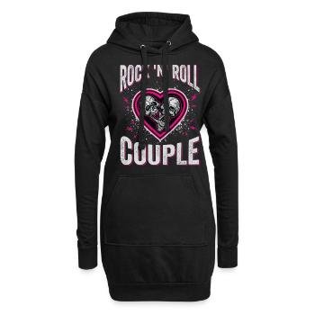 Musique Rock 'n' Roll, Danse, Concert, Festival - Sweat-shirt à capuche long Femme - noir - Devant