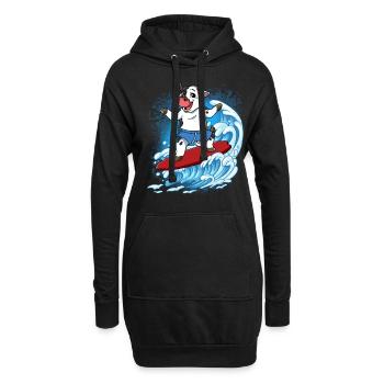 Surfeurs de vagues Surfeurs Surfeurs - Sweat-shirt à capuche long Femme - noir - Devant