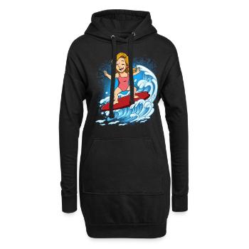 Surfeurs de vagues Surfeurs Surfeurs - Sweat-shirt à capuche long Femme - noir - Devant