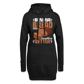 Drôle de vêtements de cuisson au pain aux bananes - Sweat-shirt à capuche long Femme - noir - Devant