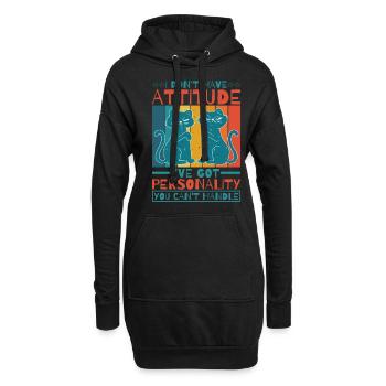 Je n’ai pas d’attitude 6 - Sweat-shirt à capuche long Femme - noir - Devant