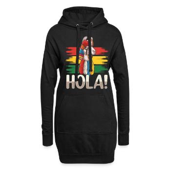 Bolivien Flagge Bolivianische Alpaka-liebhaber - Hoodie-Kleid - Schwarz - Vorne
