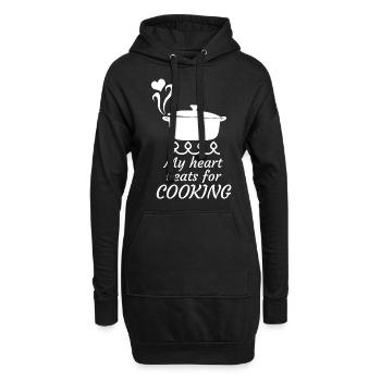 Cuisine Chef Chef chapeau de chef Chef - Sweat-shirt à capuche long Femme - noir - Devant