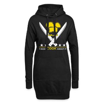Chapeau de chef Chef cuisinier Chef de cuisine - Sweat-shirt à capuche long Femme - noir - Devant