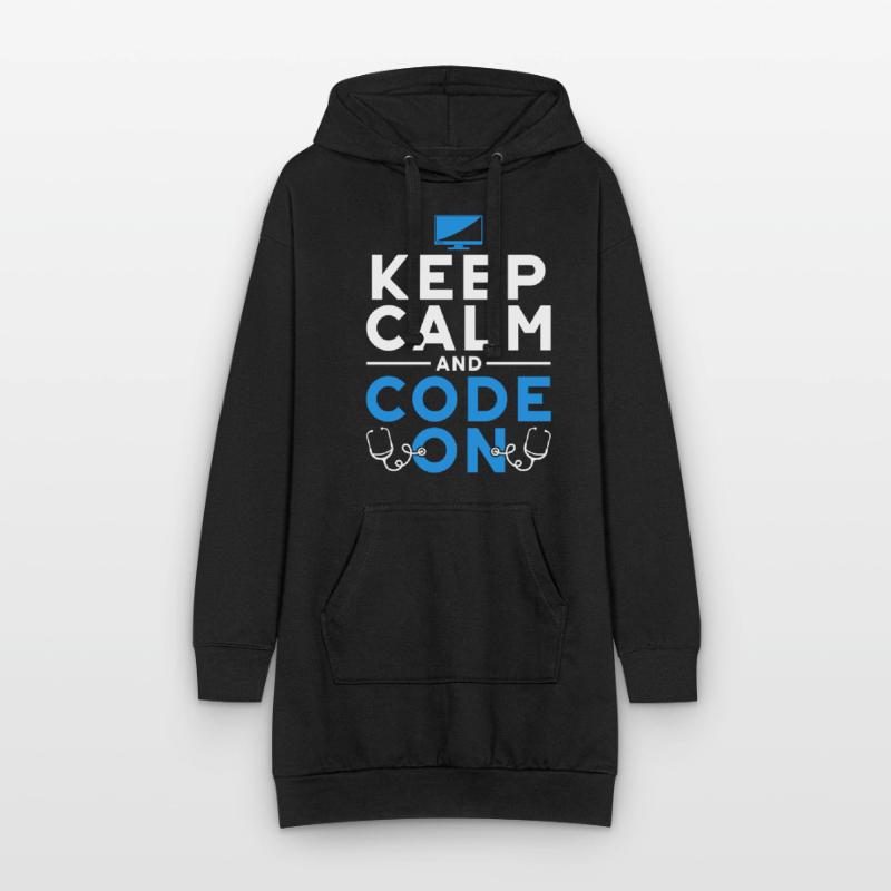 Spécialiste du codage Restez calme et codez Sweat-shirt à capuche long Femme