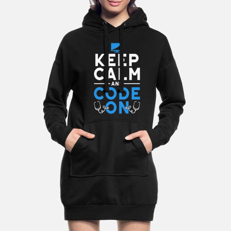 Spécialiste du codage Restez calme et codez Sweat-shirt à capuche long Femme