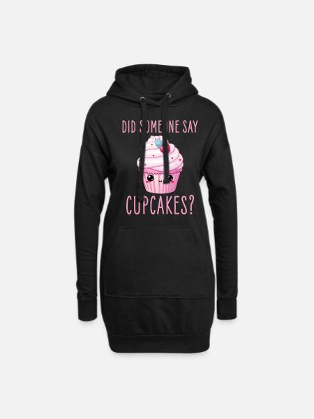 Cupcake Kawaii - Hoodie-Kleid - Schwarz