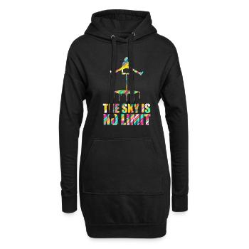 Le trampoline Sky is No Limit - Sweat-shirt à capuche long Femme - noir - Devant