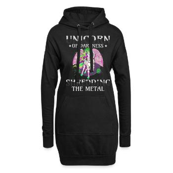 Goth Rock Satan Einhorn Festivals Death Metal - Hoodie-Kleid - Schwarz - Vorne