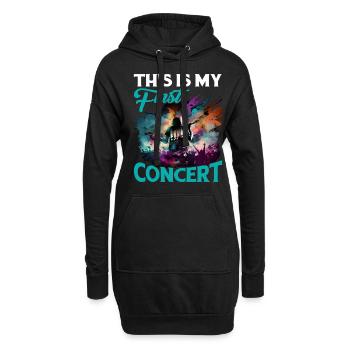 C’est mon premier concert 55 - Sweat-shirt à capuche long Femme - noir - Devant