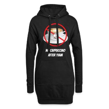 No Cappuccino After 11AM Kaffee Italien - Hoodie-Kleid - Schwarz - Vorne