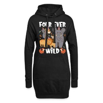 Four Ever Wild 53 - Hoodie-Kleid - Schwarz - Vorne
