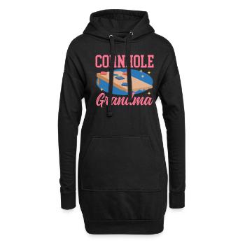 Cornhole Player Granny Blindhole Bean Bag Cadeau - Sweat-shirt à capuche long Femme - noir - Devant