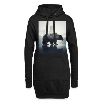 Ours majestueux dans les montagnes sur Forest - Sweat-shirt à capuche long Femme - noir - Devant