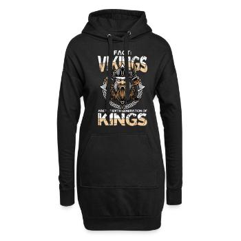 Vikings Are The Sixth Generation Of Kings - Hoodie-Kleid - Schwarz - Vorne