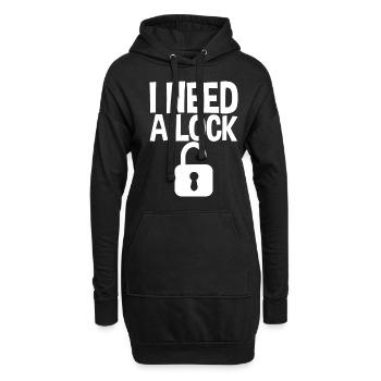 J’ai besoin d’une serrure - Sweat-shirt à capuche long Femme - noir - Devant