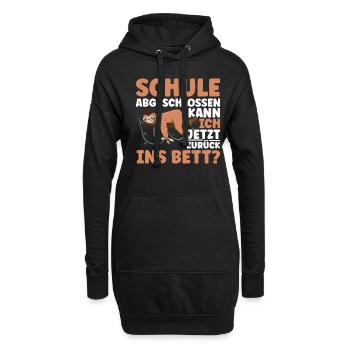 Schule abgeschlossen kann ich ins Bett - Hoodie-Kleid - Schwarz - Vorne