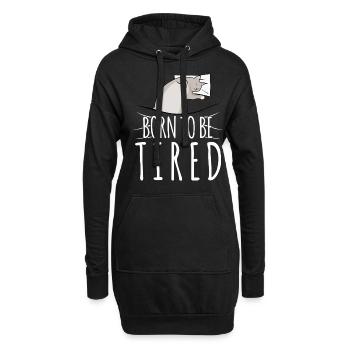 Schlafen Schlaf Katze Katzen Schlafshirt - Hoodie-Kleid - Schwarz - Vorne