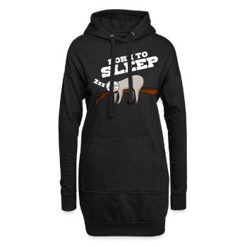 Schlafen Faultier Schlaf Schlafshirt - Hoodie-Kleid - Schwarz - Vorne