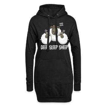 Chemise de sommeil Mouton Mouton Mouton Troupeau - Sweat-shirt à capuche long Femme - noir - Devant