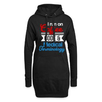 Codeur médical Profession Médical - Sweat-shirt à capuche long Femme - noir - Devant