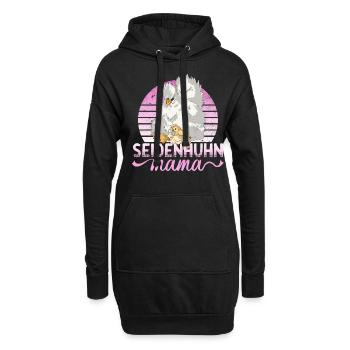 Seidenhuhn Mama Seidenhühner Huhn Hühner Hennen - Hoodie-Kleid - Schwarz - Vorne