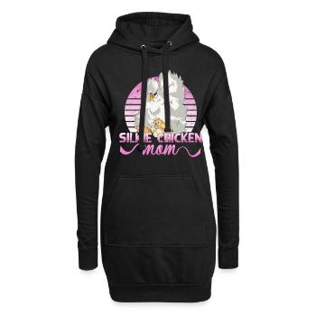 Silkie Poulet Maman Poulet Soyeux Poulet Maman Poulet - Sweat-shirt à capuche long Femme - noir - Devant