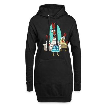 Lustige Hühner cooler Hahn Huhn Hühnerzüchter - Hoodie-Kleid - Schwarz - Vorne